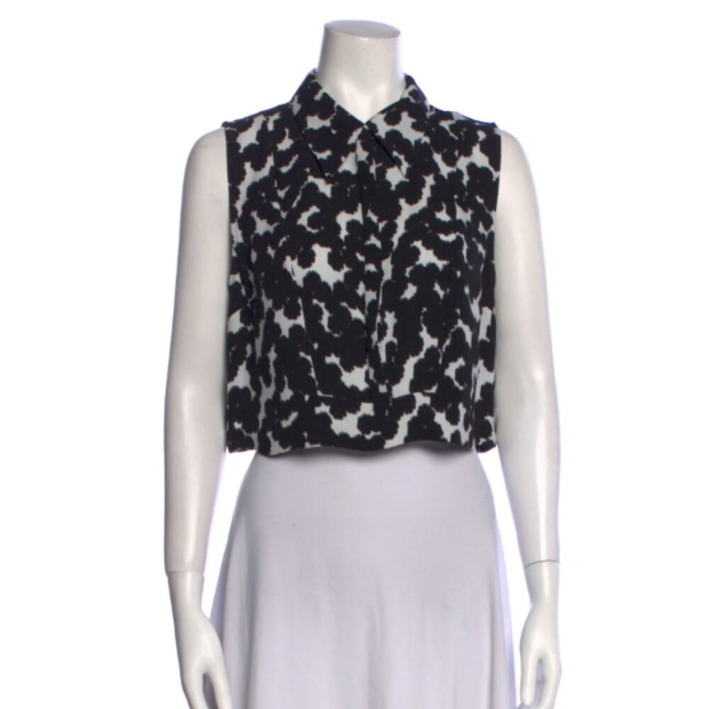 ALC Printed Sleeveless Silk Top
